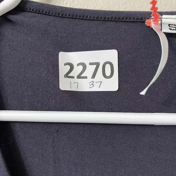 Ric Rac Womens Black Dress 3/4 Sleeve Pleated A-Line Belted Small Tie Back - Picture 9 of 9